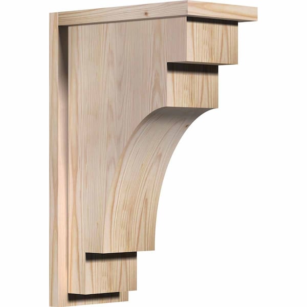Ekena Millwork Mediterranean Smooth Corbel w/Backplate, Douglas Fir, 7 1/2"W x 14"D x 22"H COR08X14X22MED01SDF - main